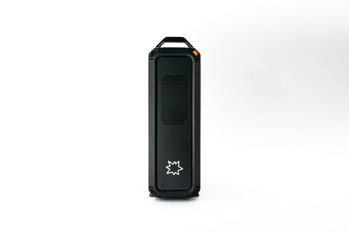 Lucebox server on a white background, straight front view